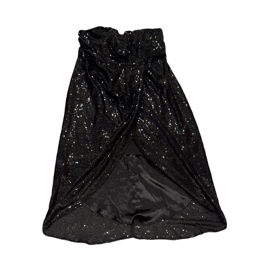 City Chic Black Sequin Strapless Evening Dress SIZE 18 Plus